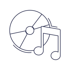 happy birthday, compact disk note music celebration party line style icon