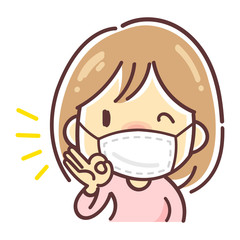 マスクで風邪対策はバッチリ！（女性）