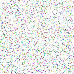 Abstract light background with many dots. Seamless vector pattern of multicolor dot chains on a white background.