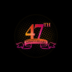 Fototapeta na wymiar Logo 47th Anniversary Logo with a circle and number 47 in it and labeled commemorative year.