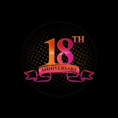 Logo 18th Anniversary Logo with a circle and number 18 in it and labeled commemorative year.
