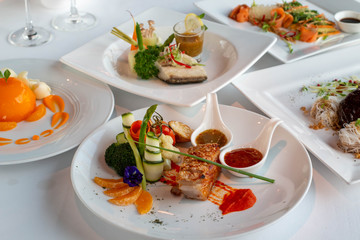  different kinds of food on white plate