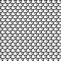 Wavy lines. Seamless pattern.   Black on white.Vector illustration.