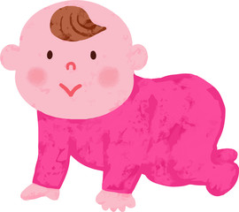 赤ちゃんハイハイ　クレヨン