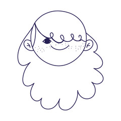 Fototapeta premium cute girl face cartoon character icon line style