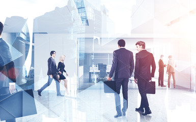 Diverse business team in Moscow city office