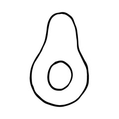 hand drawn cartoon vector sketch doodle illustration of Avocado
