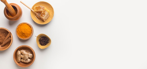 Raw organic orange turmeric powder, honey, cinnamon