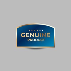 Blue and Gold badge illustration , luxury label , premium quality vector. EPS 10