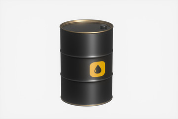 Oil barrel with white background,3d rendering.