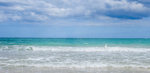 Summer background, sea with waves