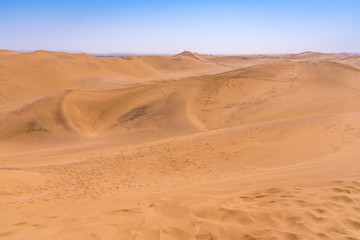 Fototapeta na wymiar View of the Namib desert from Dune 7 near Swakopmund in Namibia.