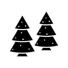 Fototapeta premium Forest trees black icon, concept illustration, vector flat symbol, glyph sign.
