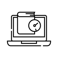 Learning time line icon, concept sign, outline vector illustration, linear symbol.