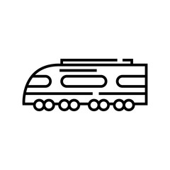 Race train line icon, concept sign, outline vector illustration, linear symbol.