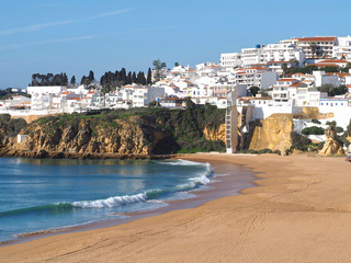 Fototapeta na wymiar Cityscape and beach of Albufeira in Portugal