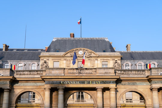 French Council of State (Conseil d'etat) located in the Palais Royal - Paris, France. It is a French public institution created in 1799 by Napoleon Bonaparte.