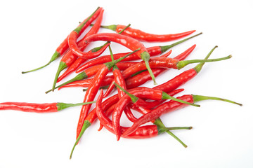 A pile of fresh red peppers