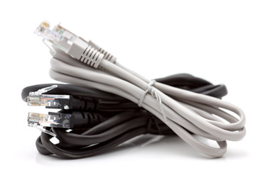 Gray and black internet cable