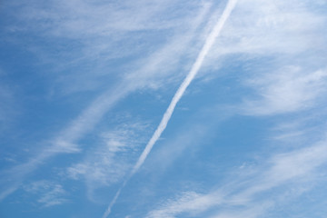 Fototapeta na wymiar 写真素材：飛行機雲