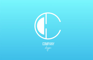blue white C alphabet letter logo icon with line design for business and company
