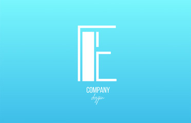 blue white E alphabet letter logo icon with line design for business and company