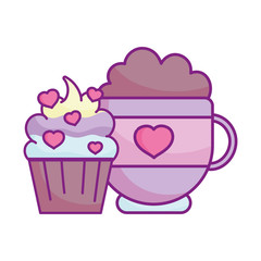 happy valentines day, sweet cupcake chocoalte cup hearts love