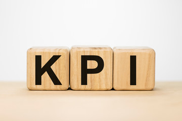 KPI Word Written In Wooden Blocks,Key Performance Indicator