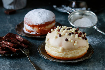 Fat Thursday celebration - traditional donuts filled with marmalade.