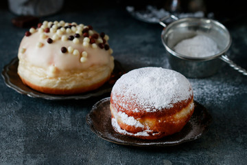 Fat Thursday celebration - traditional donuts filled with marmalade.