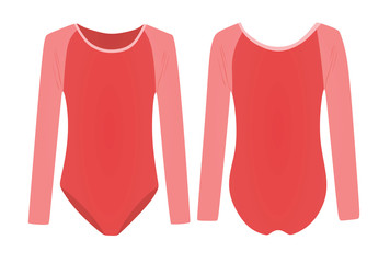 Pink practice bodysuit. vector illustration