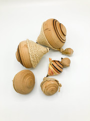 ancient wooden spinning top