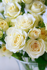 Big bouquet of yellow roses.