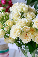 Big bouquet of yellow roses.