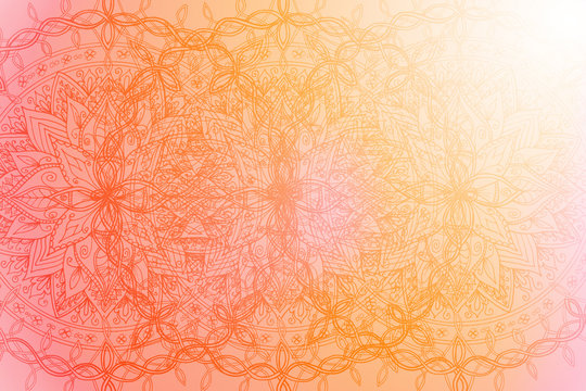 Colorful background with mandala element. Vintage decorative elements. Islam, Arabic, Indian, Ottoman motifs.