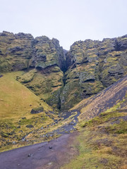 Fototapeta na wymiar Snaefellsness national park in Iceland Raudfeldsgja gorge deep crack in mountain