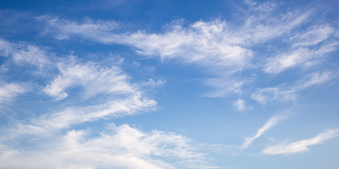 panorama blue sky background with clouds.