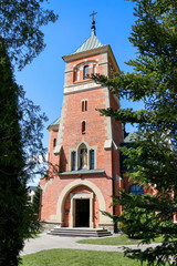 KASINKA MALA, POLAND - APRIL 07, 2019: Church of the Visitation of the Blessed Virgin Mary