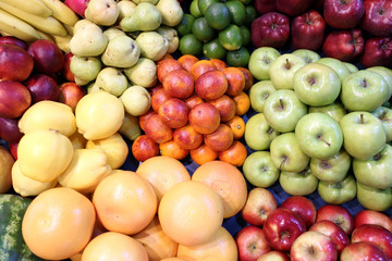  Top view of fruits texture close up as a background