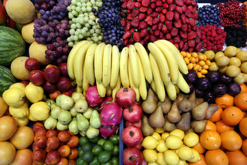  Top view of fruits texture close up as a background