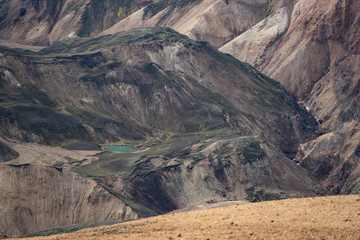 Volcanic Landscape of Laugavegur trail. Landmannalaugar, Iceland