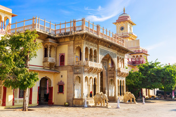 Fototapeta na wymiar Mubarak Mahal City Palace, Jaipur, Rajasthan, India