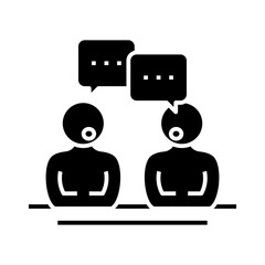 Communication black icon, concept illustration, vector flat symbol, glyph sign.