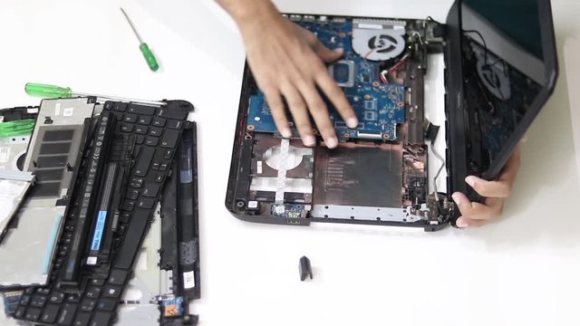 Fixing, Assembling a laptop motherboard