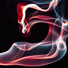 Colourful smoke forms, dynamic abstract design picture