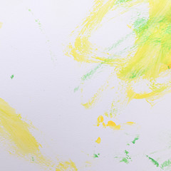 Obraz premium abstract image green and yellow watercolor paint on white paper background