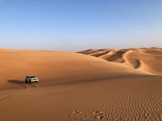 Fototapeta na wymiar Dune Bashing at Liwa Deserr