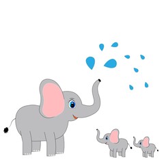 cute elephant illustration nursery decor poster