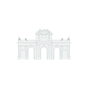 outline archway building, white background clip art preview