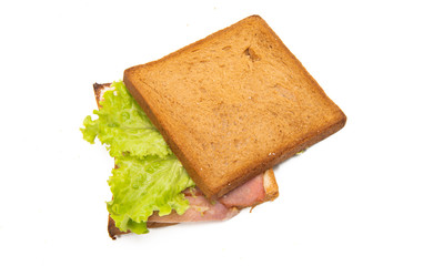 sandwiches with ham isolated